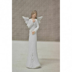 1 ks Anděl Vánoční suvenýry Dřevěná imitace bílá 10 cm mix design