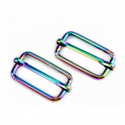 2ks ultikolor posunovač na popruhy šíře 26 mm duhový, posunovače průvleky kovová galanterie textilní