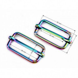 2ks ultikolor posunovač na popruhy šíře 26 mm duhový, posunovače průvleky kovová galanterie textilní