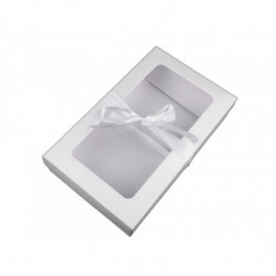 5ks ílá papírová krabička s průhledem a stuhou krabice krabičky dárkové pytlíky tašky tvoření a aranžování