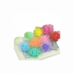 10ks Mix barva Pe pěna Krajka umělé růže dekorace věnec řemesla Home Decor Party Diy ozdoby 4cm Kraftika