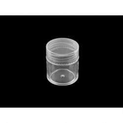 12ks ransparent plastová dóza 2, 5x2, 8 cm šroubovací, ochranné obaly boxy pomůcky nářadí, polotovary formy tvoření a aranžování