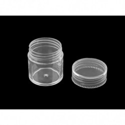 12ks ransparent plastová dóza 2, 5x2, 8 cm šroubovací, ochranné obaly boxy pomůcky nářadí, polotovary formy tvoření a aranžování