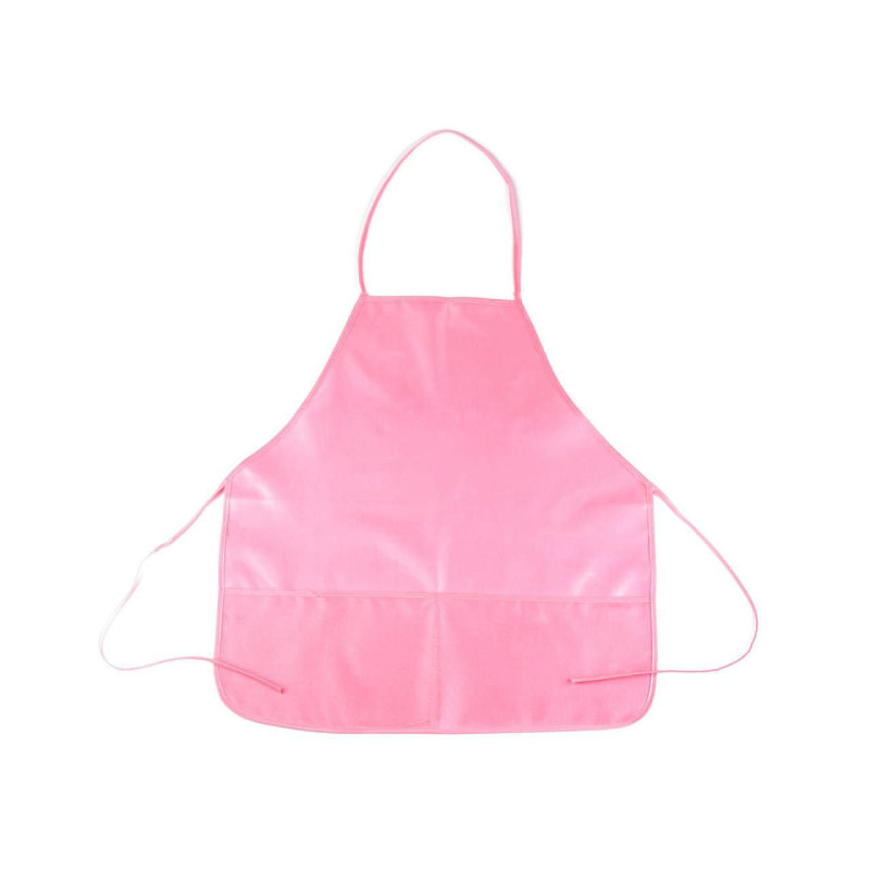 1ks růžová světlá dětská zástěra do výtvarné výchovy 44x51 cm papíry vše na malování, pomůcky nářadí, polotovary formy tvoření