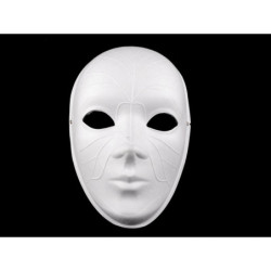 1ks ílá karnevalová maska - škraboška k domalování benátská, papírové polotovary tvoření a aranžování