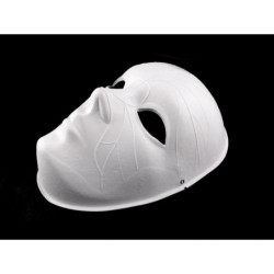 1ks ílá karnevalová maska - škraboška k domalování benátská, papírové polotovary tvoření a aranžování