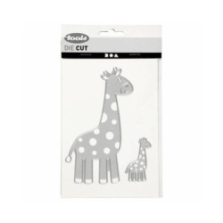 Žirafa - vyřezávací a embosovací kovové šablony (2ks), creativ company zvířátka big shot embosování, papír scrapbooking