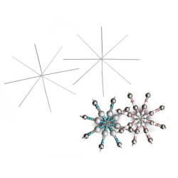 5ks latina vánoční hvězda / vločka drátěný základ na korálkování ø12 cm drátěné hvězdy bižuterní dráty šablony korálky