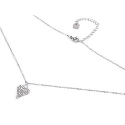 1ks crystal náhrdelník z nerezové oceli s broušenými kamínky srdce náhrdelníky kovové, bižuterie