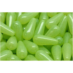 6 ks Opal Teardrop Icicle Teardrop Beads české sklo 9mm x 20mm