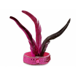 1ks Bílá Ab Karnevalová Čelenka Flitrová S Peřím Retro Karnevalové Čelenky Sety Párty Dekorace