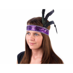 1ks Bílá Ab Karnevalová Čelenka Flitrová S Peřím Retro Karnevalové Čelenky Sety Párty Dekorace