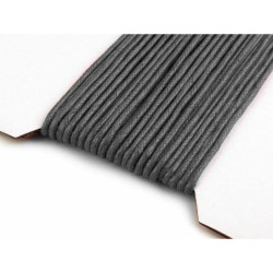 10m Černá Šňůra Bavlněná Ø2mm Voskovaná, Voskované Bavlněné Šňůry Provázky Textilní Galanterie