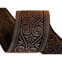 20m Zlatá Stř. Vzorovka Šíře 50mm S Lurexem Vzorovky Ostatní, Lemovky Krojovky Paspulky Textilní Galanterie