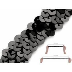 13.5m (30mm) Tyrkysová Flitrový Prýmek Šíře 20 - 30mm Elastický, Prýmky Flitrové, Prýmky Hadovky Borty Textilní Galanterie