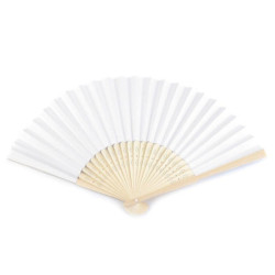 1ks 1 Bílá Papírový Vějíř K Domalování 21x36 Cm Karnevalové Dekorace Párty