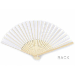 1ks 1 Bílá Papírový Vějíř K Domalování 21x36 Cm Karnevalové Dekorace Párty