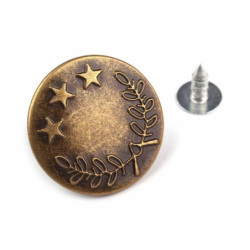 10ks Staromosaz Riflový Knoflík Jeans Velikost 32", Riflové Knoflíky Zapínání, Textilní Galanterie