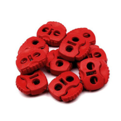 10ks Červená Brzdičky S Dvěma Dírkami 20x20mm Koncovky Plastová Galanterie Textiln