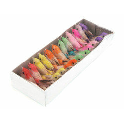 4ks Šedobéžová Dekorace Ptáček S Drátkem Dekorační Ptáčci Ostatn