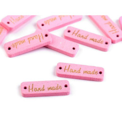 10ks Růžová Střední Dřevěná Cedulka / Ozdoba Handmade 10x30mm Dřevěné Ozdoby Kovová, Skleněná Dekorace