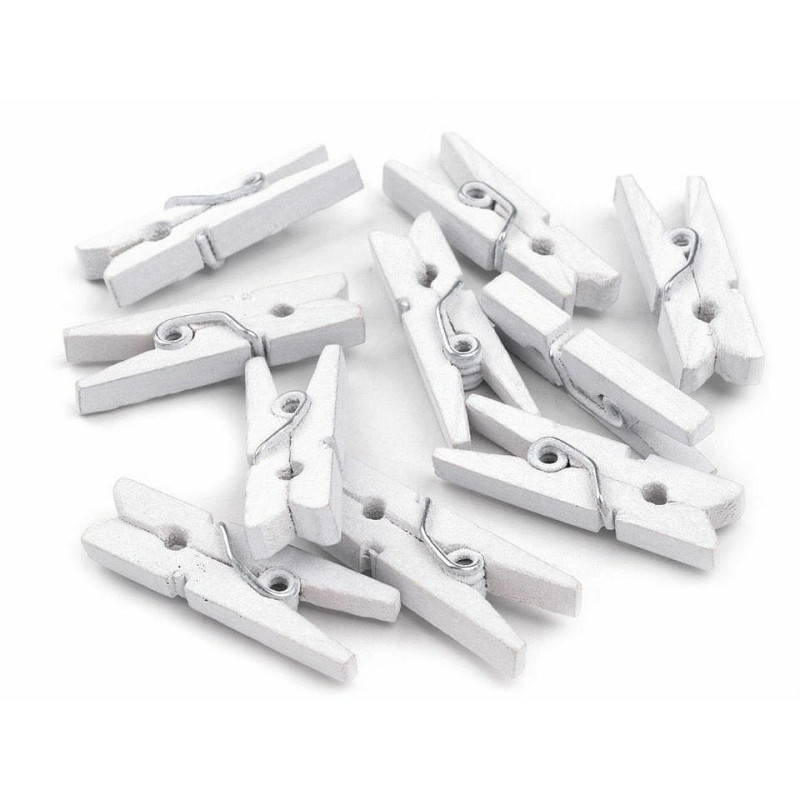 10ks 1 Bílá Kolíček Barevný 4x25mm Dřevěné Kolíčky Kovová, Dřevěná Skleněná Dekorace