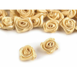 50ks Cornsilk Saténová Růžička Ø12-15mm Saténové Růže Našití, Nalepení, Ozdoby Oděvy Obuv Doplňky Textilní Galanterie