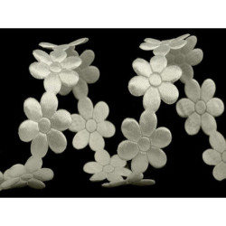 2m Krémová Sv. Saténový Prýmek Šíře 20mm Květ Ozdoby Saténové - Metráž, Lemovky Krojovky Paspulky Textilní Galanterie