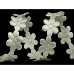 2m Krémová Sv. Saténový Prýmek Šíře 20mm Květ Ozdoby Saténové - Metráž, Lemovky Krojovky Paspulky Textilní Galanterie