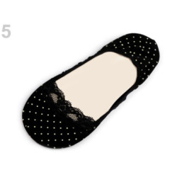 1pár 5 Černá Ponožky Do Balerín S Krajkou Bavlněné, Ponožky Podkolenky Ťapky Punčochové Zboží, Módní Doplňky