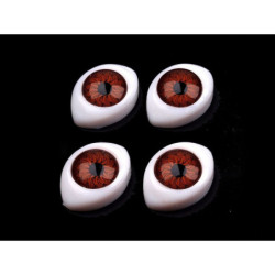 4ks Hnědá Oči Nalepovací 12x17mm Výška 6mm Ostatní Čumáky Oči Chrastítka Textilní Galanterie