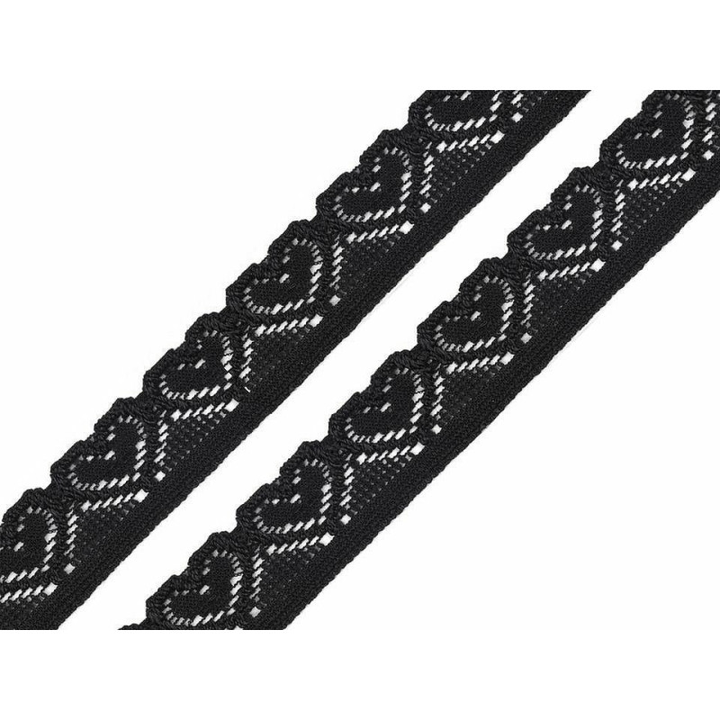 13.5m Black Elastická Krajka Šíře 17mm Elastické Krajky Madeiry Textilní Galanterie
