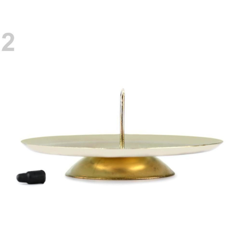 1ks Zlatá Sv. Stolní Svícen Ø7, 5cm Svícny A Aromalampy Svíčky Bodce Dekorace