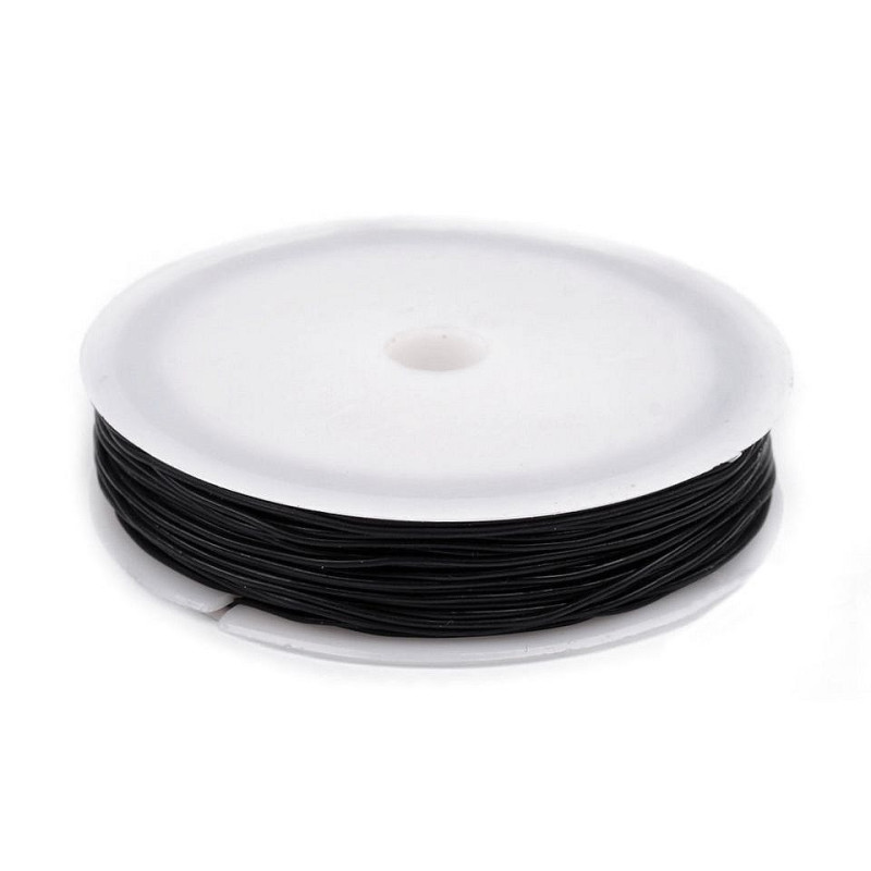 1ks Černá Pruženka / Gumička Kulatá Ø0, 8mm Pruženky Silon Návlekový Materiál Korálky