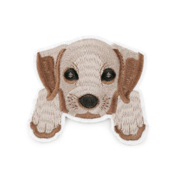 1ks Hnědá Sv. Nažehlovačka Pes Celovyšívaná, Nažehlovačky Nažehlovačky Nášivky Záplaty Reflexní Prvky Textilní Galanterie