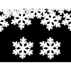 10ks 1 Bílá Dřevěná Vločka K Zavěšení / K Nalepení, Hvězdy Vločky Stromečky Vánoční Dekorace