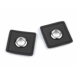 4ks Šedá Průchodka S Koženkovým Čtverečkem Průchodky Kovové, Lisy Pistony Průbojníky Výsečníky Textilní Galanterie