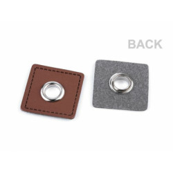 4ks Šedá Průchodka S Koženkovým Čtverečkem Průchodky Kovové, Lisy Pistony Průbojníky Výsečníky Textilní Galanterie