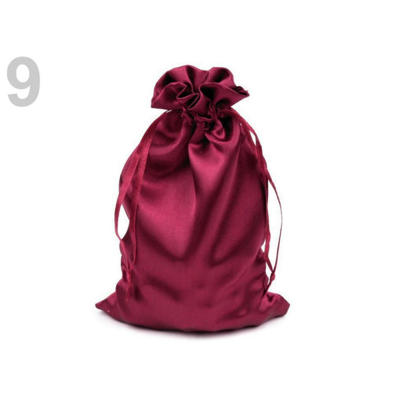2ks Bordó Sv. Dárkový Pytlík Rozměr 11x17cm Saténový, Pytlíky Saténové, Sametové Exkluzivní, Dárkové Pytlíky Tašky Krabice