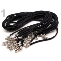 10ks Black Šnůrka Se Zapínáním Imitace Kůže 0, 3x45cm Návlekový Materiál Korálky