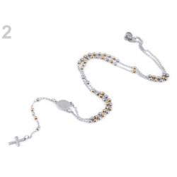 1ks Platina Zlatá Náhrdelník Z Nerezové Oceli Růženec Růžence Bižuterie