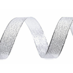 22.5m Stříbrná Brokátová Stuha S Lurexem Šíře 15mm Lurexové Stuhy Textilní Galanterie