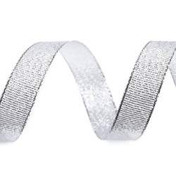 22.5m Stříbrná Brokátová Stuha S Lurexem Šíře 15mm Lurexové Stuhy Textilní Galanterie