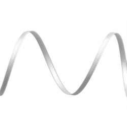 20m Bílá Atlasová Stuha Oboulící Šíře 3mm Atlasové Stuhy (saténové) - Jednobarevné, Textilní Galanterie