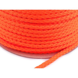 50m Oranžová Reflexní Šňůra Pes Ø6mm Polyesterové Šňůry Provázky Textilní Galanterie