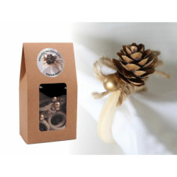 6ks nědá přírodní vánoční kroužek na ubrousky - sada 6 ks prostírání podtácky bytový kuchyňský textil textilní galanterie