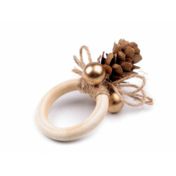 6ks nědá přírodní vánoční kroužek na ubrousky - sada 6 ks prostírání podtácky bytový kuchyňský textil textilní galanterie