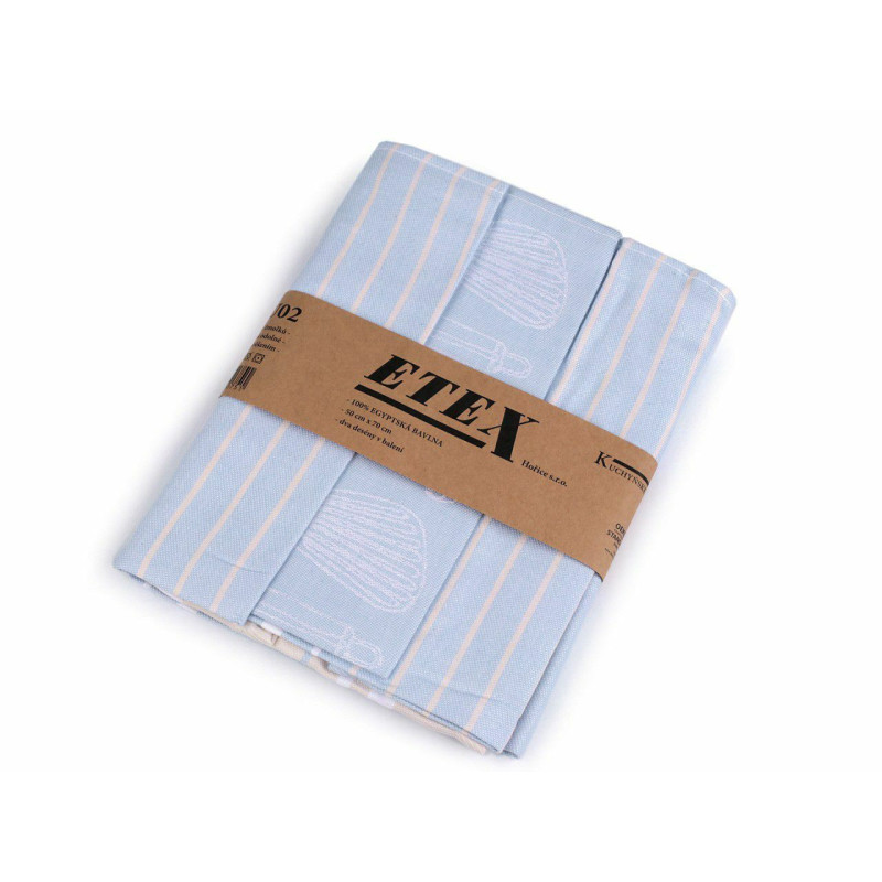 3ks 3 modrá sv. bavlněná utěrka 50x70 cm utěrky chňapky doplňky bytový kuchyňský textil textilní galanterie