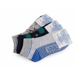 3pár (vel. 28-31) mix chlapecké bavlněné ponožky kotníkové, dětské punčocháče ponožky domácí obuv módní doplňky