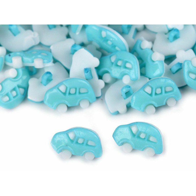 50ks 3 modrá sv. knoflík dětský velikost 26" auto knoflíky dětské, zapínání, textilní galanterie